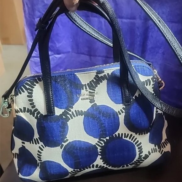 Kate Spade STORYBOOK Julia Street Dot Maise canvas satchel EUC - Picture 1 of 10